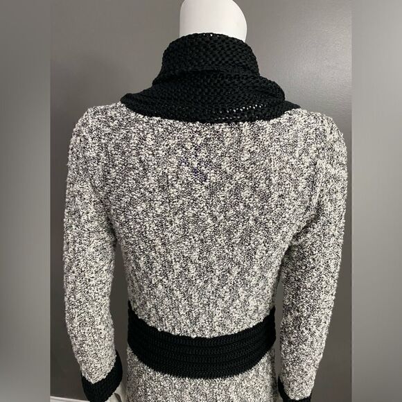 Belldini Large Black Combo Open-Front Belted
Duster Cardigan Boucle Knit Size M - Picture 6 of 14
